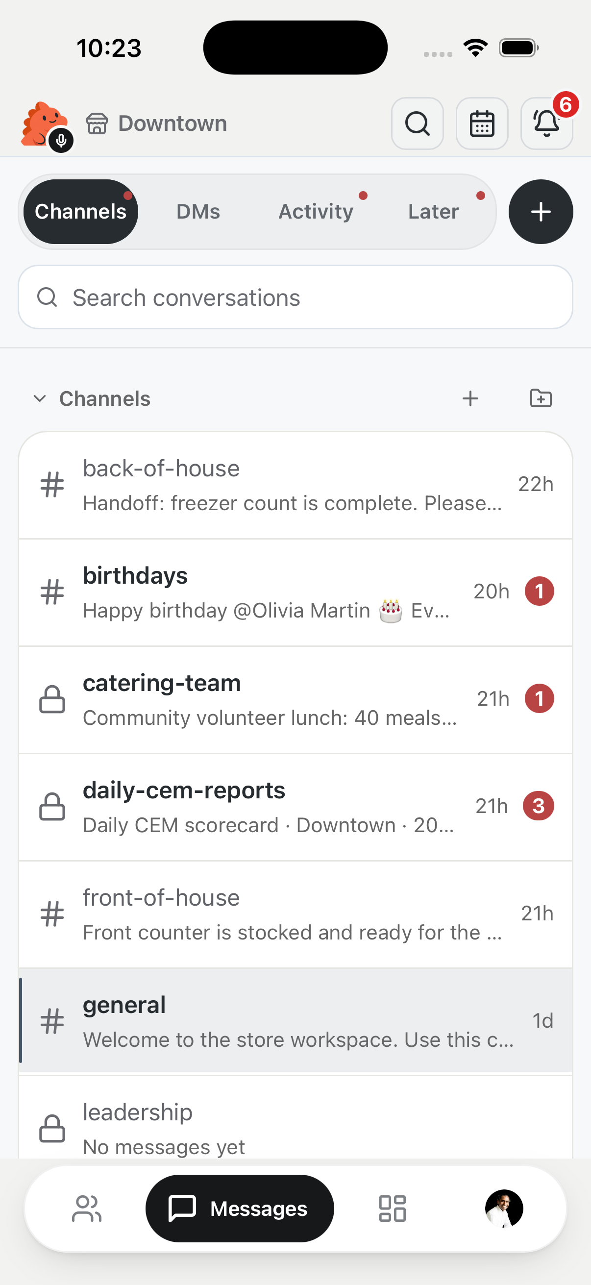 Shiftzilla team messages